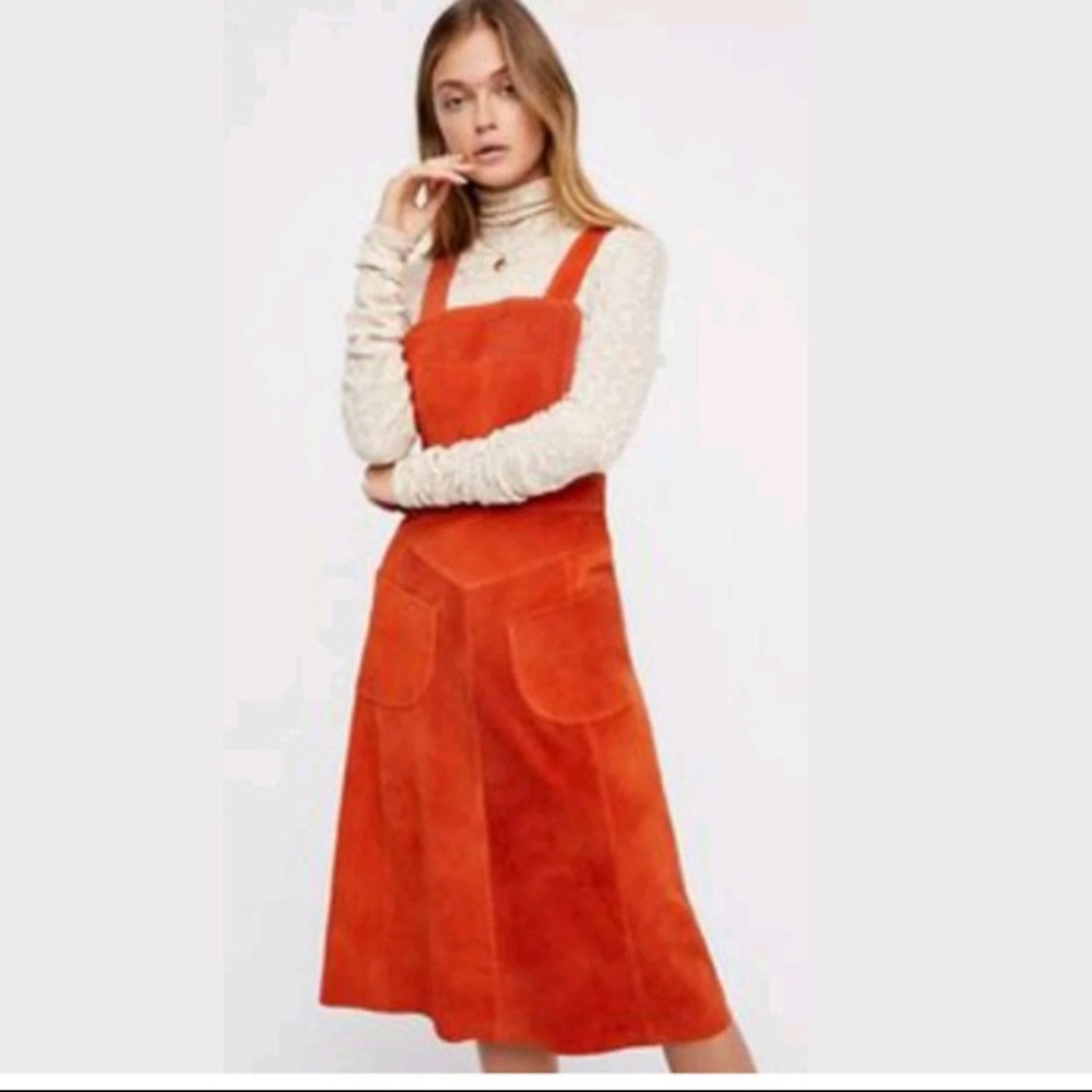 NWT Free People Suede Apron Dress US size 8